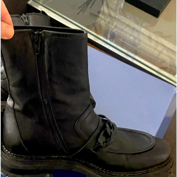 NAPOLEONI BOOTS W/BLACK CHAIN  worn once,  STUNNING leather made in ITALY 🇮🇹 - Picture 4 of 6